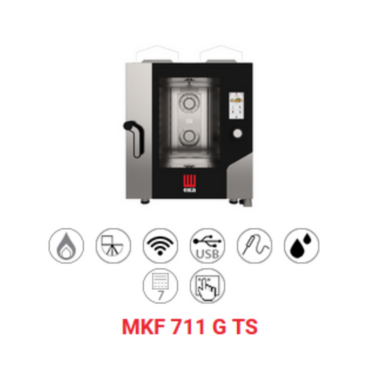 EKA MKF711GTS Horno Combinado Gas 7 GN Touch Screen
