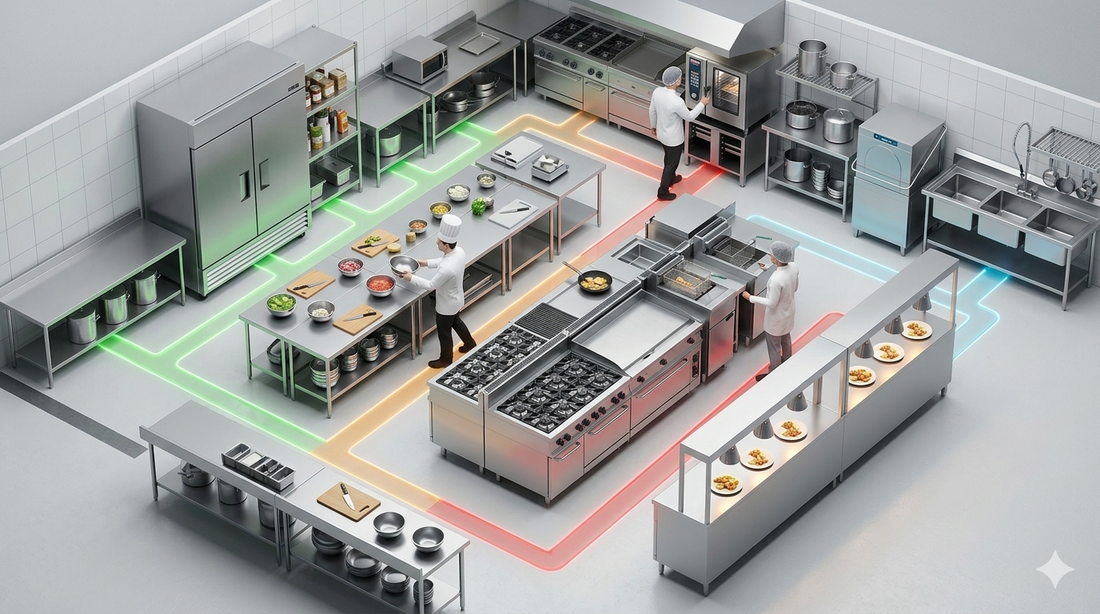 Layout de Cocina Eficiente: Diseño que Maximiza Productividad
