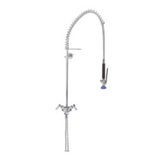 Manguera de prelavado Fisher modelo 2110-1WB. Plataforma simple doble válvula de control, con latiguillo cuello de ganso flexible, 53.34cm peldaño de pared