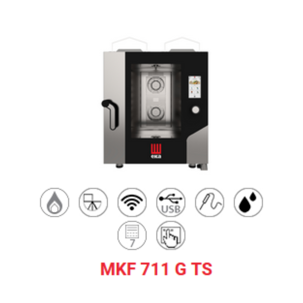 EKA MKF711GTS Horno Combinado Gas 7 GN Touch Screen